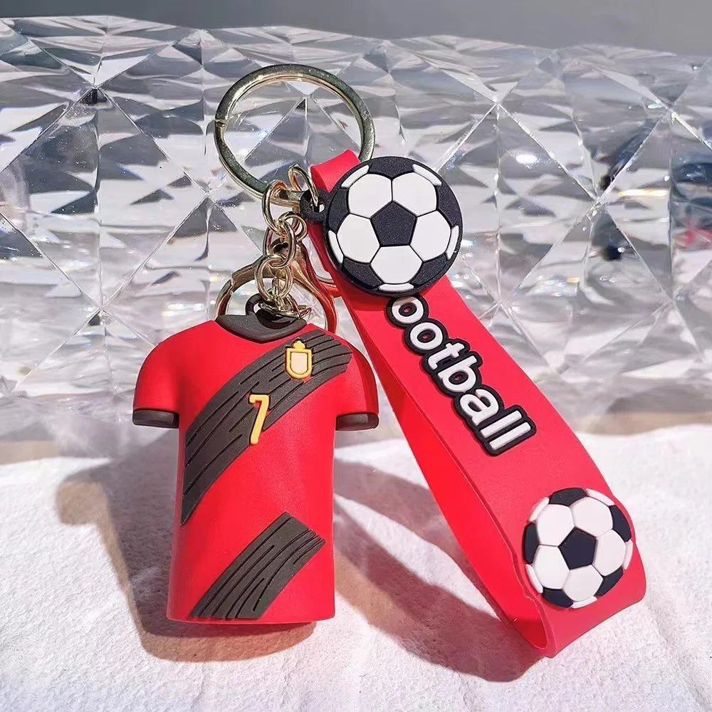 Creative Simulation Football Jersey Keychain Creative Gift Action Figure Car Keychain  Sports Peripherals