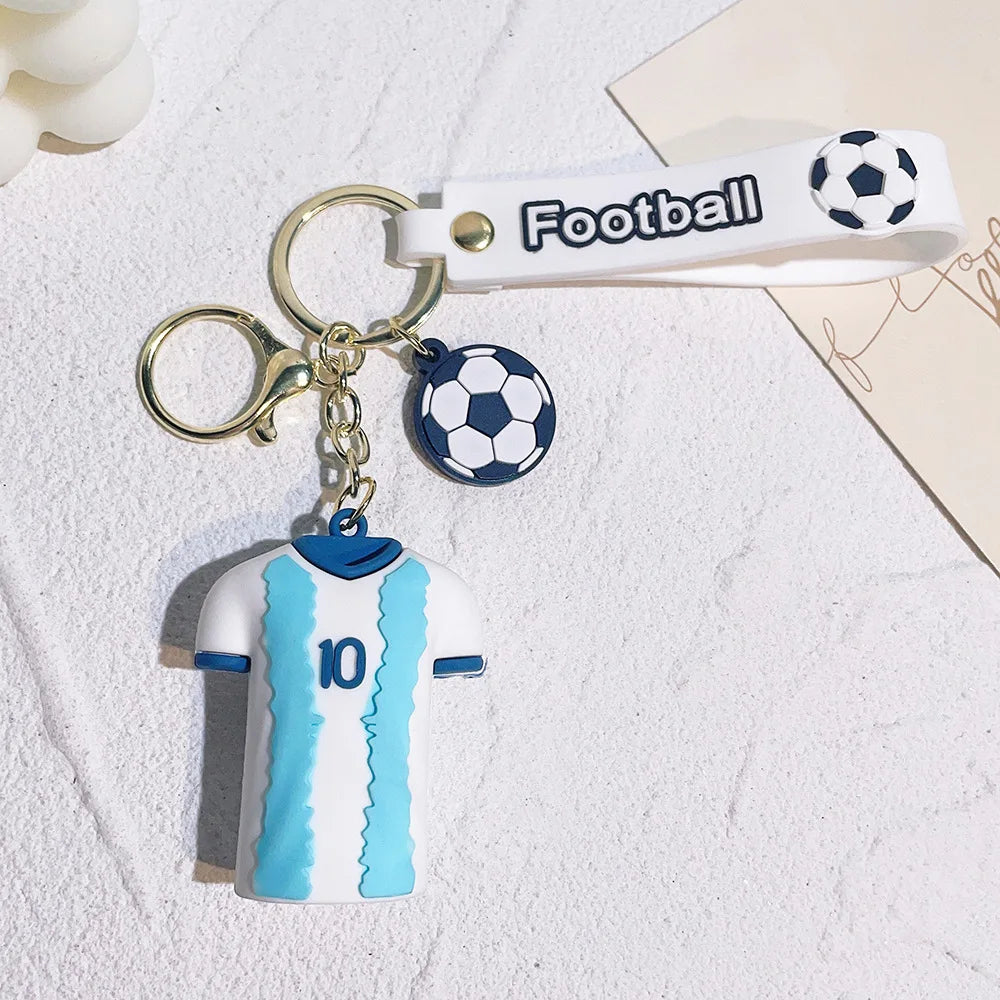 Football Jersey 2026 Keychain Cartoon Figures Soccer Birthday Party Supplies Toy Key Ring Messii Souvenir for Men Cup 2026 Ball