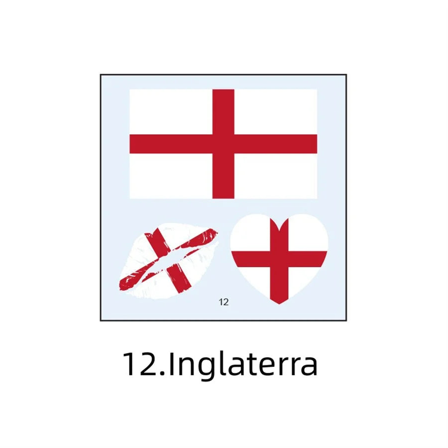 1PC Waterproof Tattoo Stickers of Football National Flag Series for Sports Matches, Shine Out in the People