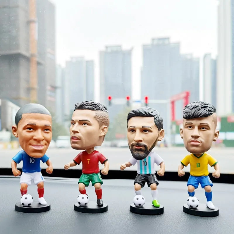 Football star doll car ornament gives boys gifts C Ronaldo star week character Neymar shaking his head doll birthday gift